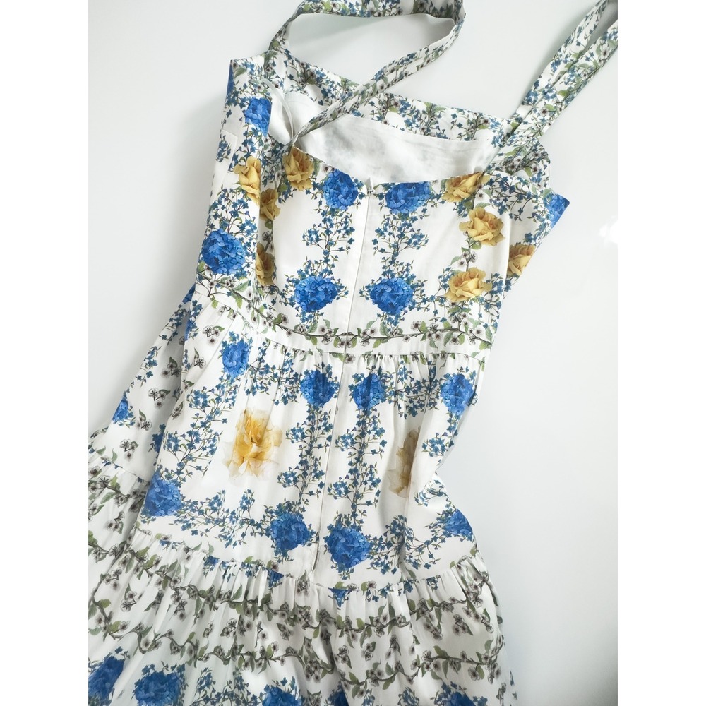 borgo de nor daniela IMPERFECT floral-print cotton midi dress - size 8 - Picture 10 of 14